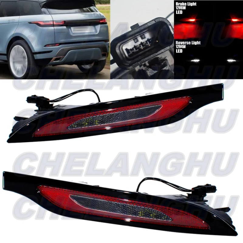 For Land rover Range Rover Evoque L551 2019 2020 2021 2022 2023 LED Pair Left+Right Rear Bumper Reflector Light Lamp