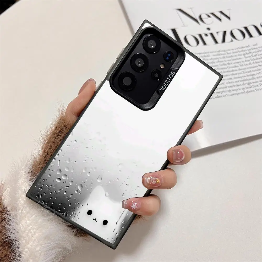 

Cute little cat case for Galaxy S25 S24 S23 S22 S21 S20 Ultra/ FE/Plus shock-proof rear cover anti-fingerprint