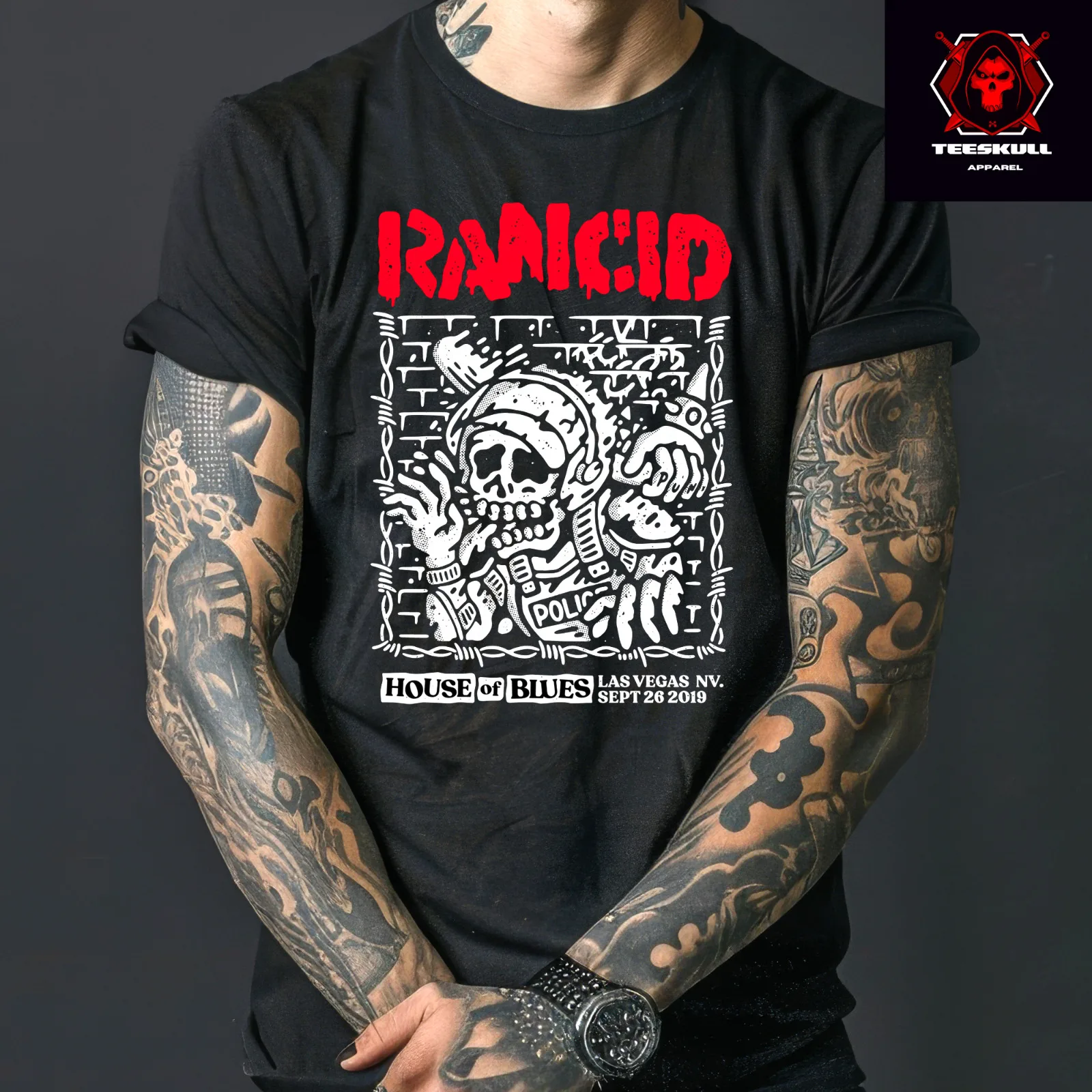 

RANCID Punk Rock Band Retro Tee 100% Cotton Unisex T-SHIRT S-3XL
