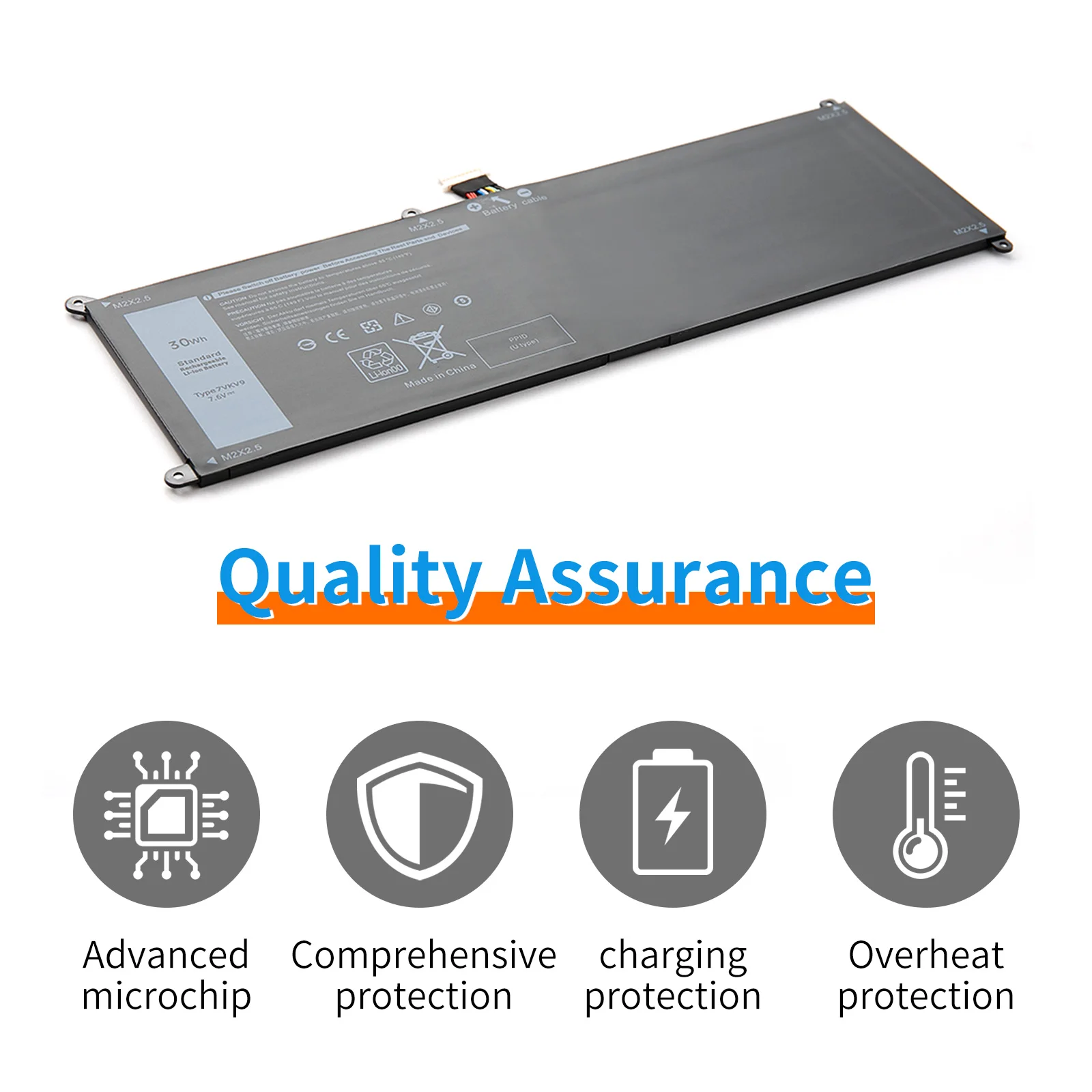 LINEFIND 7VKV9 9TV5X Laptop Battery for DELL Latitude XPS 12 7000 7275 9250 Series Notebook 7VKV9 7.6V 30WH