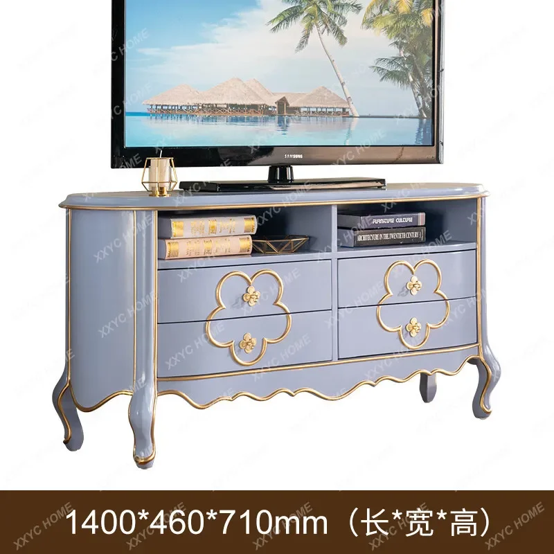 L bean paste green entrance living room TV cabinet oval sideboard solid color background wall cabinet light luxury smal
