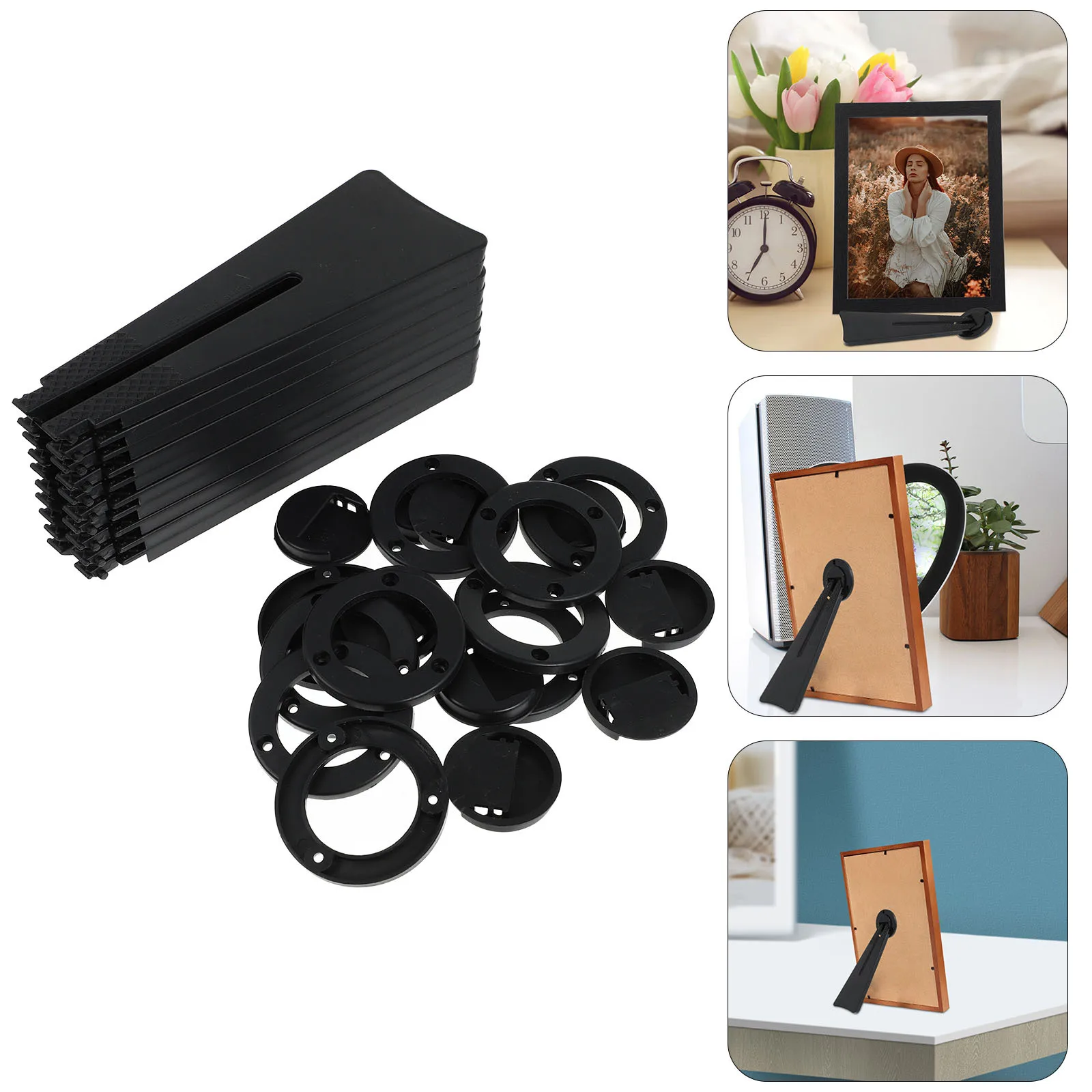 

20pcs Photo Brackets Plastic Display Racks For Desktop Artwork Picture Holders Home Office Photo Frame Supports Studio Use