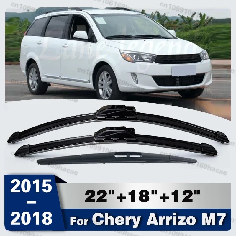 

For Chery Arrizo M7 Hatchback 2015 - 2018 Car Wiper Blades Fit Front Rear Windshield Soft Rubber Auto 22"18"12" Windscreen