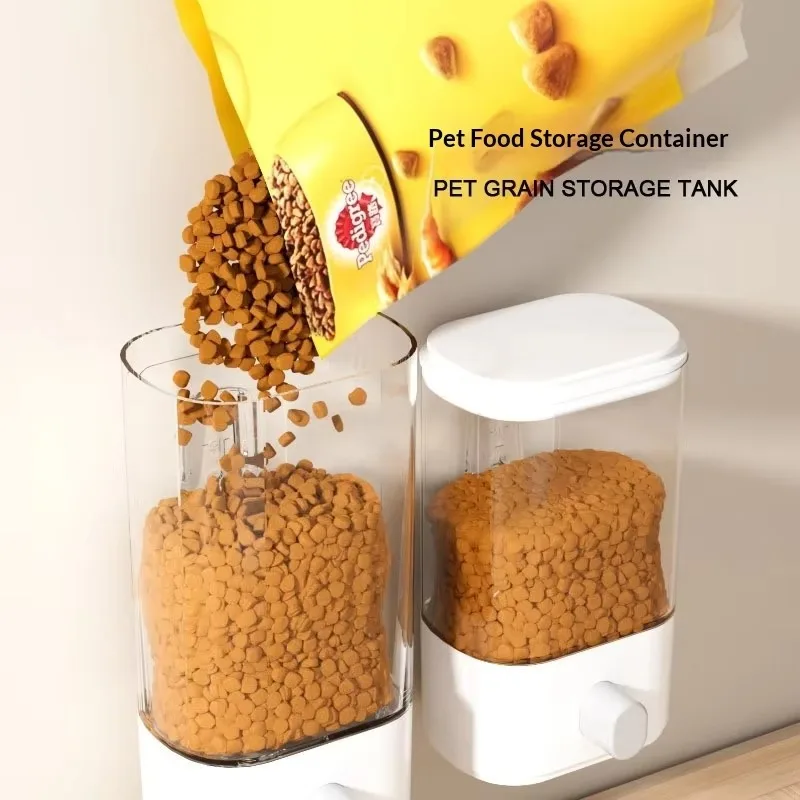 Practical Plastic Dog & Cat Food Bucket Moisture-proof Sealed Storage Box