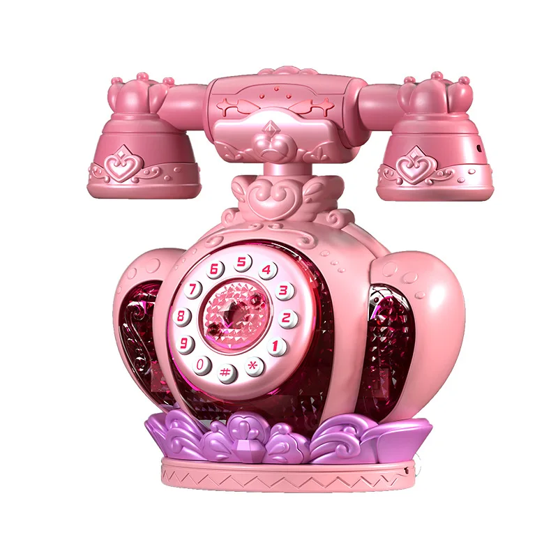 

Children Cartoon Princess Simulation Smart Cell Phone Retro Landline With Light Music Early Education Puzzle Toy Birthday Gifts