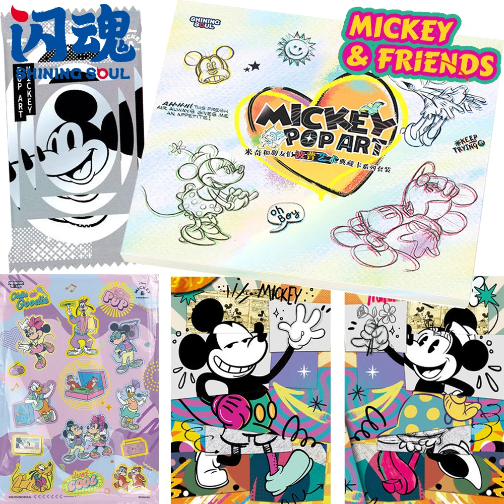 Genuine Shining Soul Mickey and Friends Gift Box Collection Cute Cartoon Animated Character Exclusive Art Rare Cards Kids Toys