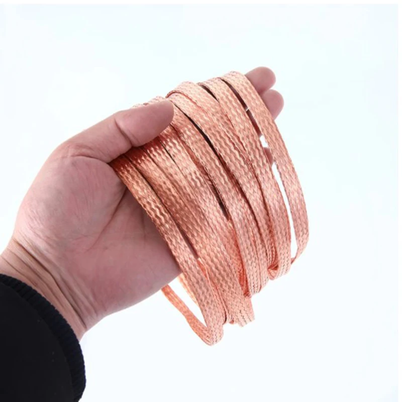 5 متر النحاس مضفر الشريط الطائر 1.5mm2 / 2.5 /4 مربع شقة لينة الأسلاك النحاسية العارية المعلبة شريط موصل
