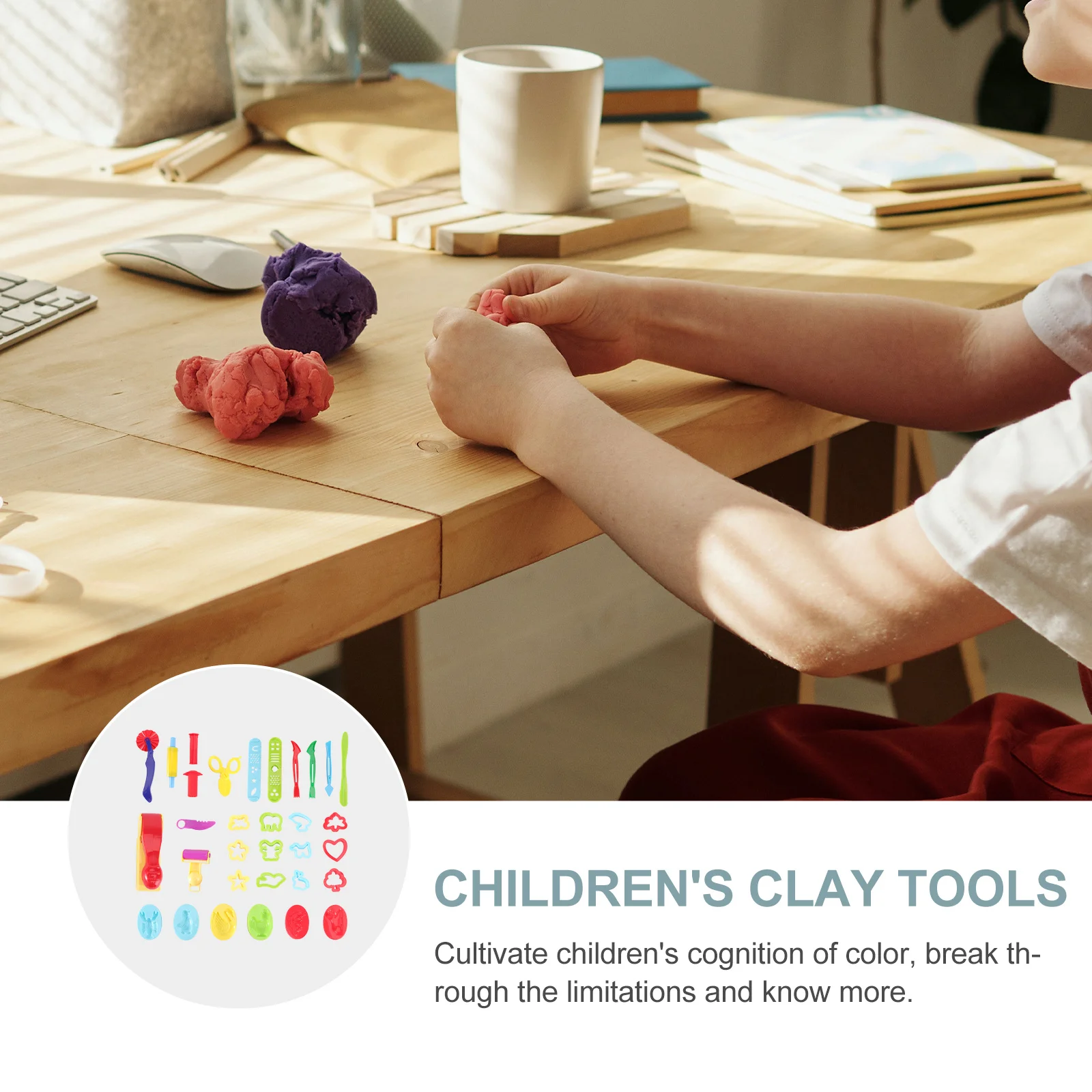 31-częściowy kolorowy zestaw narzędzi do plasteliny, foremki do plasteliny dla dzieci, edukacyjny zestaw do majsterkowania, zestaw do nauki i zabawy dla dzieci