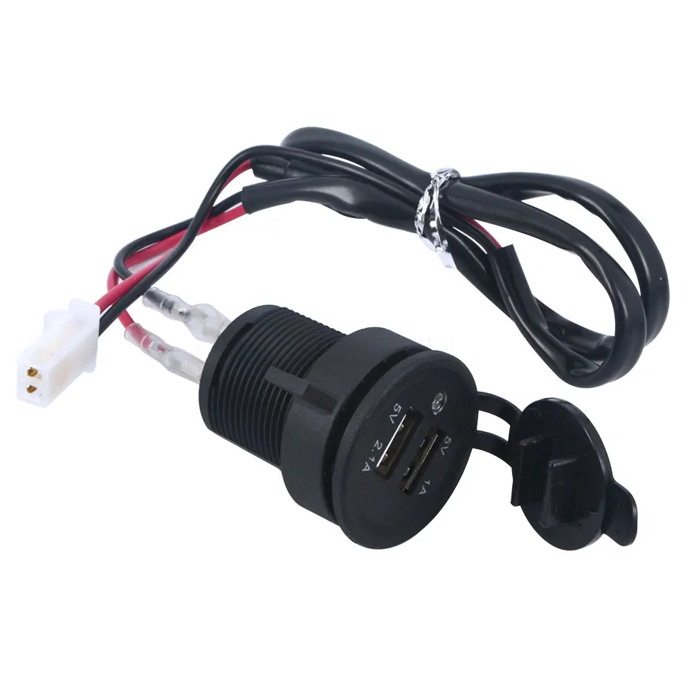 12/24V Outlet 1A Dual 2 USB Port Charger Cigarette Lighter Socket Splitter For Car Auto Motorcycle Truck Boat Marine New