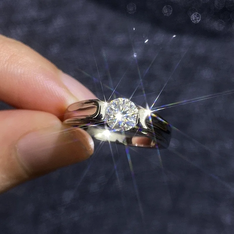 JR100 Lefei Fashion Luxury Trendy Classic Moissanite Single Round Ring Charm Women s925 Silver Party Elegant Jewelry Charm Giftm 3