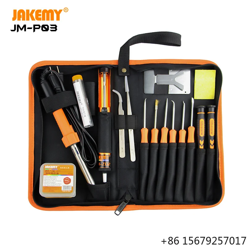 JAKEMY JM-P03 Portable DIY Repair Welding Tool Set Primary Finely Processed Soldering Iron Kit for Mobile Phone Computer OEM ODM