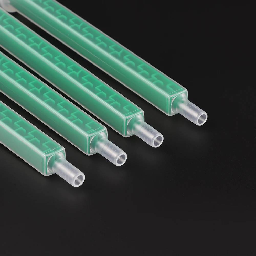 10pcs Square Static Mixer Nozzle Tube Tip MFQX8-24L Epoxy Resin Mixing Nozzle F System for 1:1/1:2 Mixing Ratio (Large Diameter)