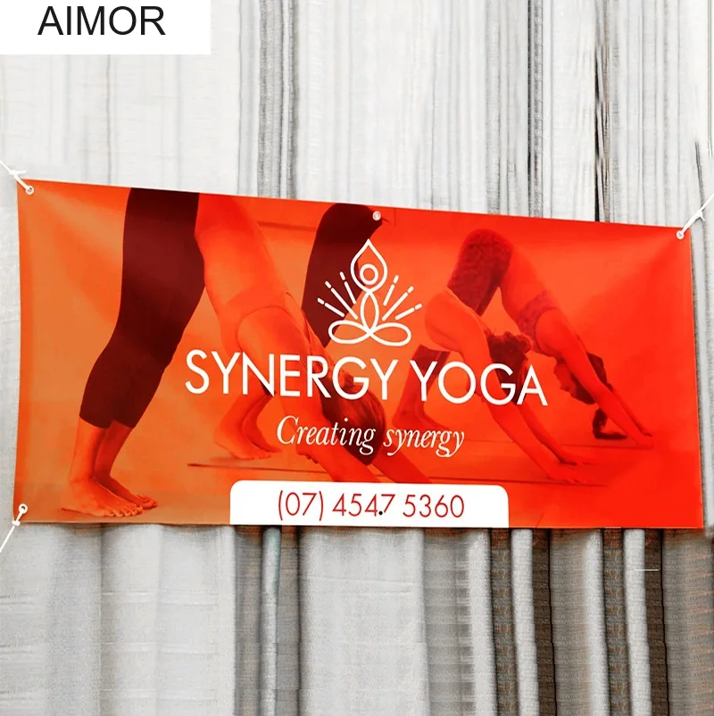 Imagem -03 - Aimor-pvc Viny Mesh Cloth Banner Personalizado Personalização de Publicidade Pano de Pulverização ao ar Livre Faça Você Mesmo Logo Print à Prova d Água