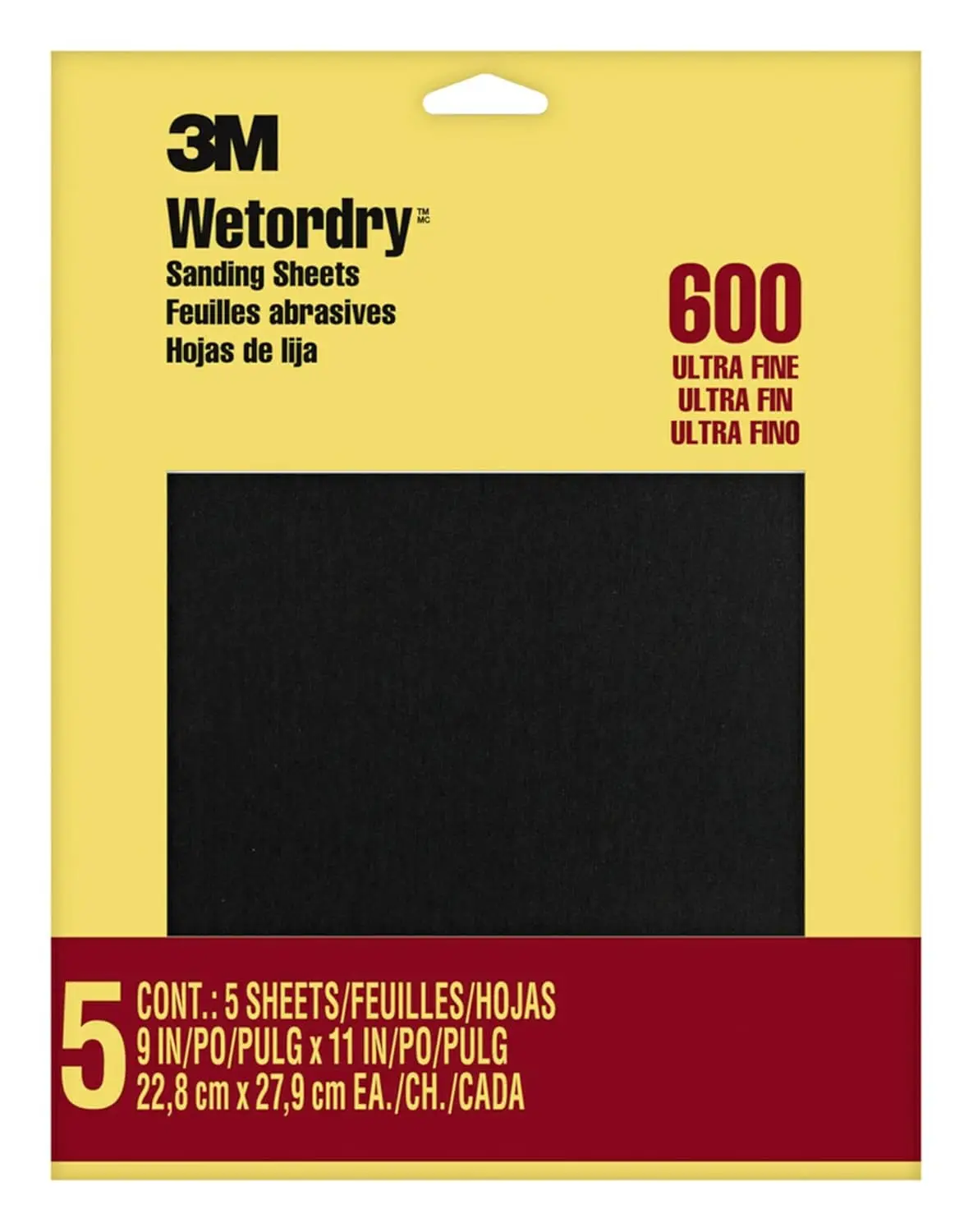 

Wet or Dry Sandpaper, 9x11 Inch, 600 Grit Ultra Fine, 5 Sheets per Pack for Smooth Finishing