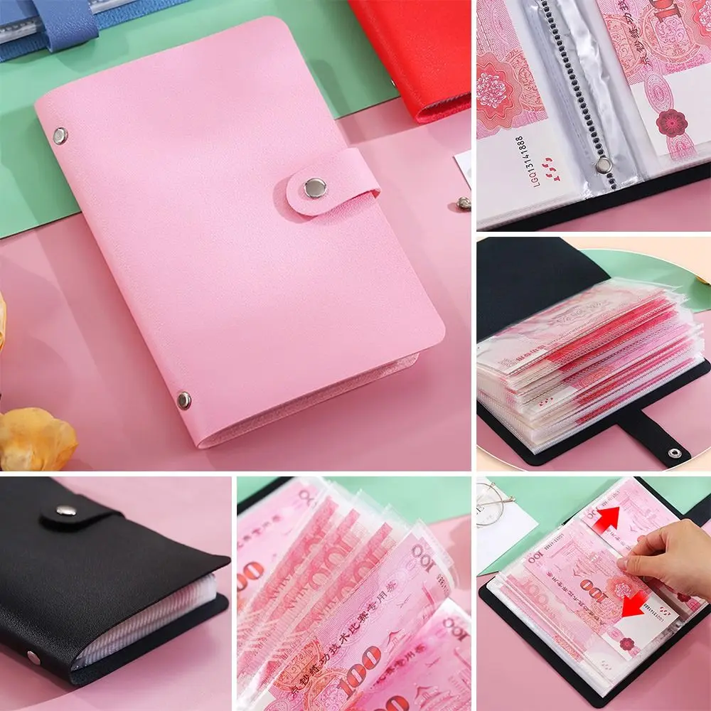 Bereik overnachting 100 enveloppen Geldbesparende uitdaging Geld besparen Geldopvangboek met grote capaciteit PU draagbaar