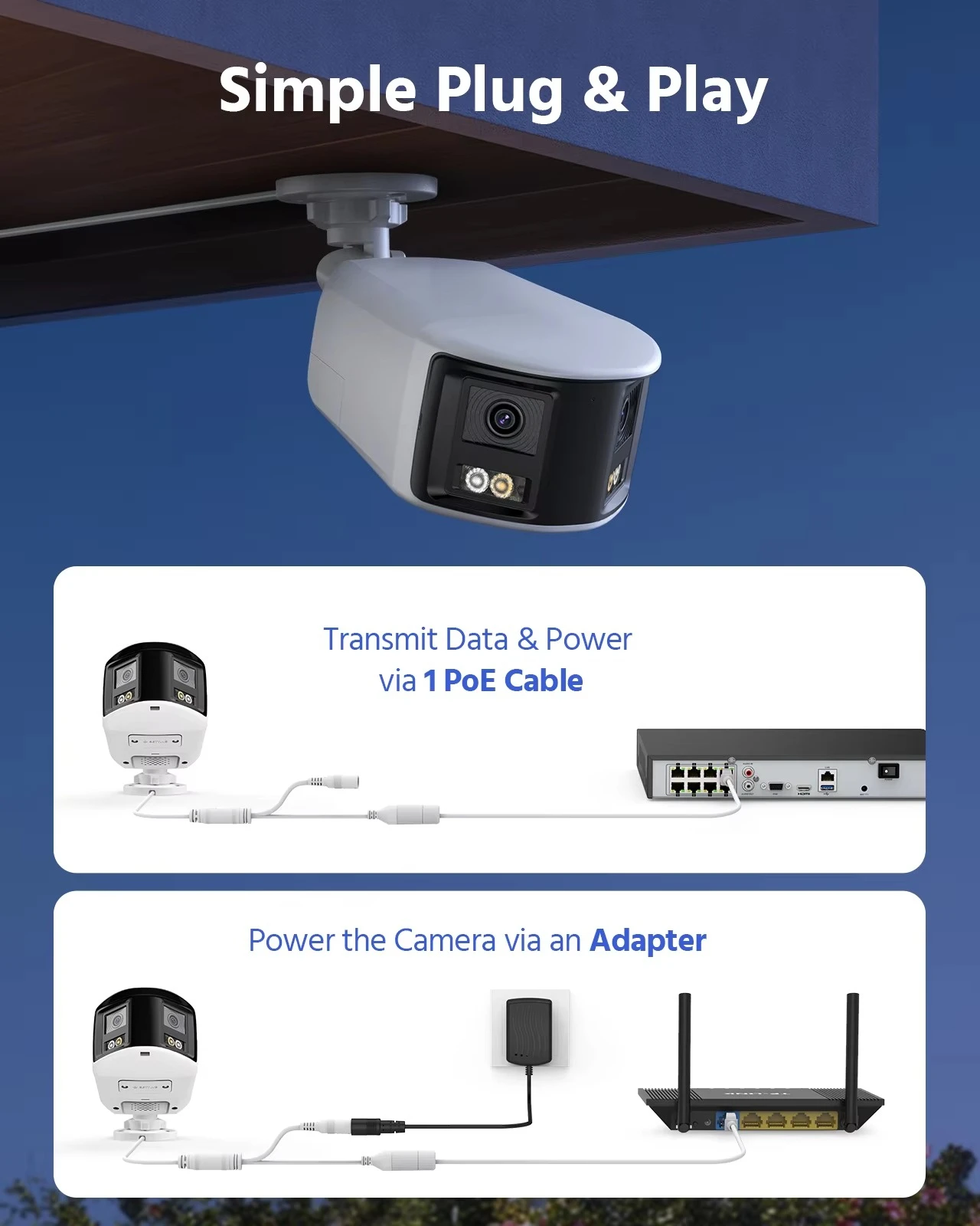 ANNKE 4K 8MP 180 شبكة PoE ip البانورامية نظام CCTV ذكي ثنائي الشعاع #3