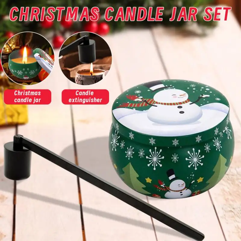 Empty Travel Christmas Aromatherapy Candle Jar Christmas Scented Candle Tin Jar Soy Wax Plant Candle Gift Box Only Empty Jar