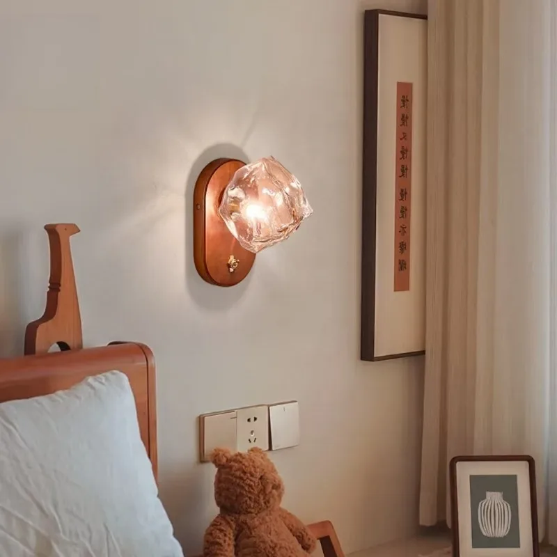 Estilo medieval lâmpada de parede cabeceira retro criativo cubo gelo simples sala estar entrada estrada atmosfera decorativa lâmpada