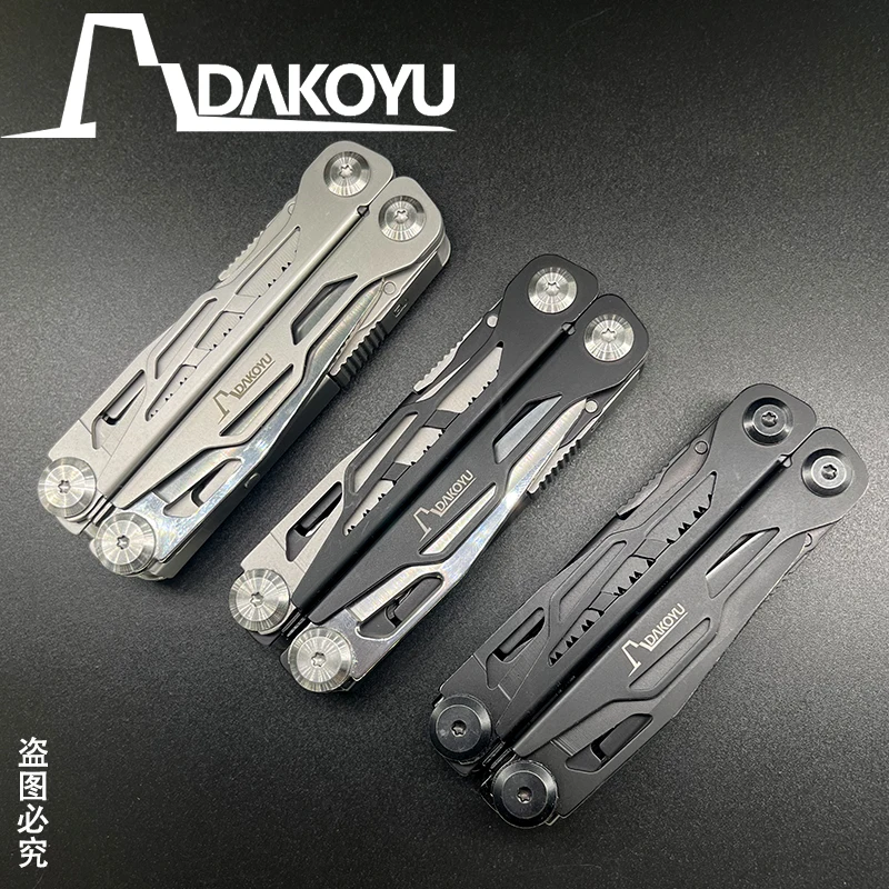 DAKOYU Opvouwbare multitooltang 16-in-1 multifunctionele combinatietool Tang Opvouwbare schaar EDC Outdooruitrusting Zwitsers