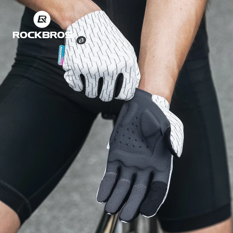 ROCKBROS Bicycle Gloves Spring Summer Breathable Sports MTB Road Bike Gloves Palm Shockproof Half / Full Finger Cycling Gloves