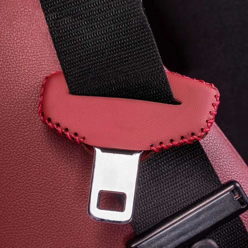 1PCS Universal Car Seat Belt Buckle Cover Protector Anti-collision Case PU Leather Protection Wear Car Interior Accessories NEW