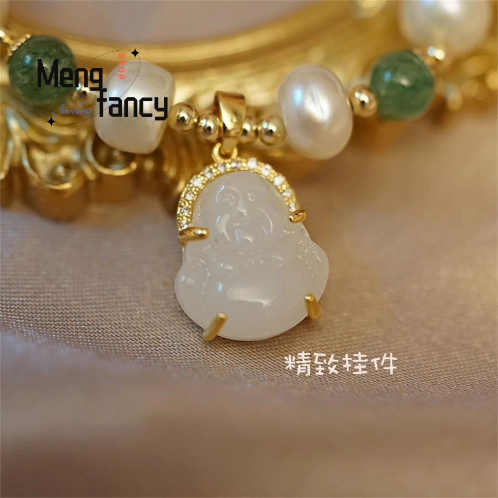 Natural Baroque Pearl Bracelet Female Blessing Buddha String Version Temperament Retro Exquisite Fashion Jewelry Holiday Gifts