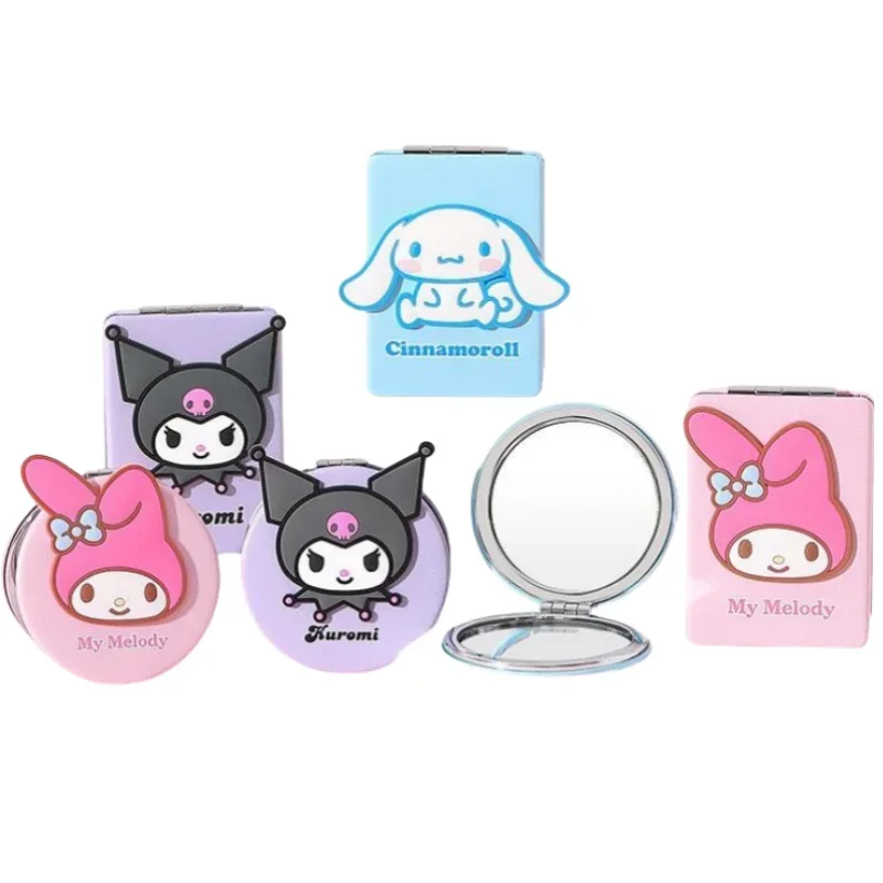 Sanrio cartoon kuromi My melody CinnamoroII anime cute foldable portable double-sided makeup mirror touch-up mirror new style