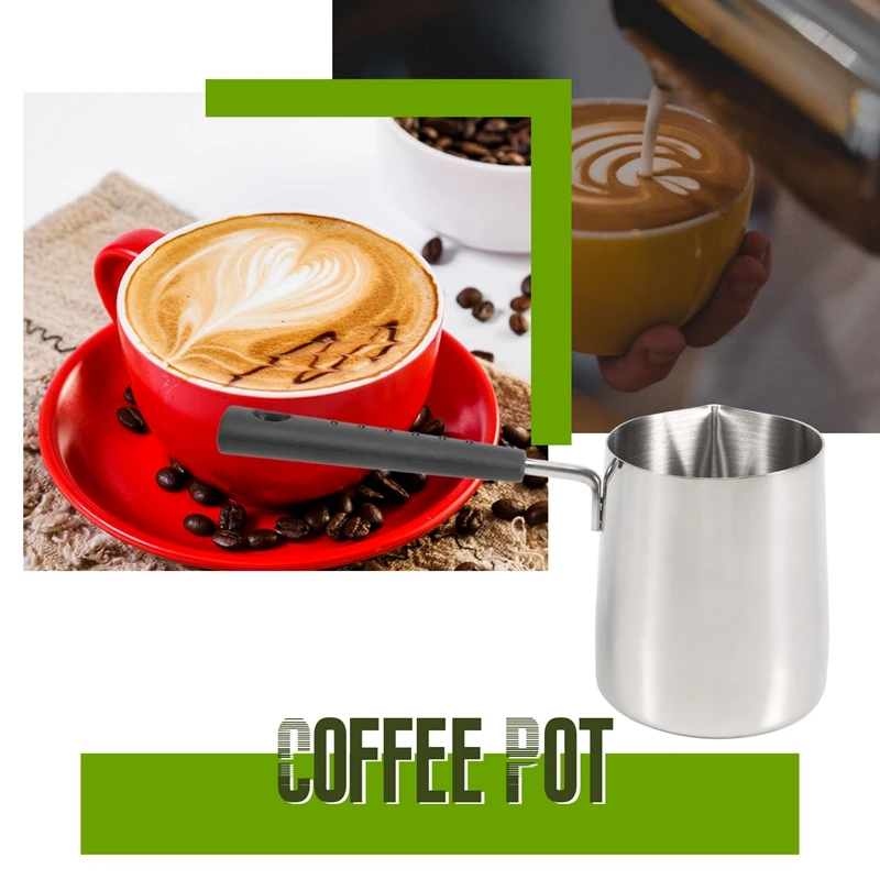 CQMF-Long Handle Wax Melting Pot Candle Soap Melts Pot Scented Wax Melts Metal Coffee Pitcher Latte Milk Frothing Jug