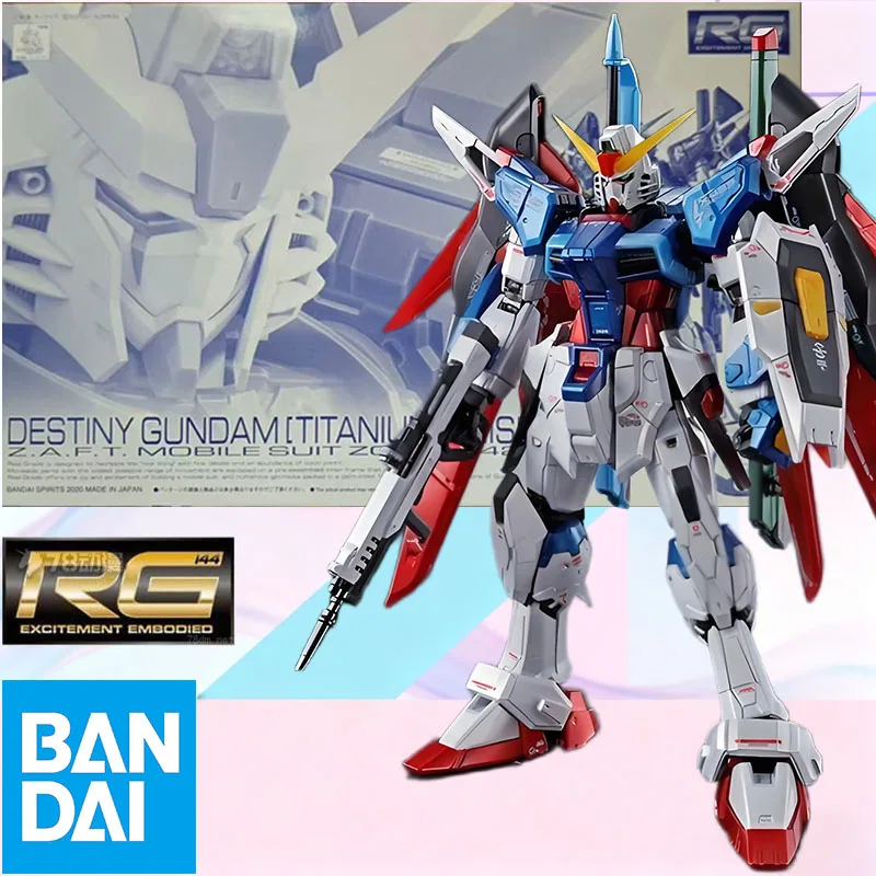 

In Stock BANDAI Original Box RG 1/144 DESTINY GUNDAM TITANIUM FINISH EFFECT UNIT WING OF LIGHT Action Figure Model Gift for Kids
