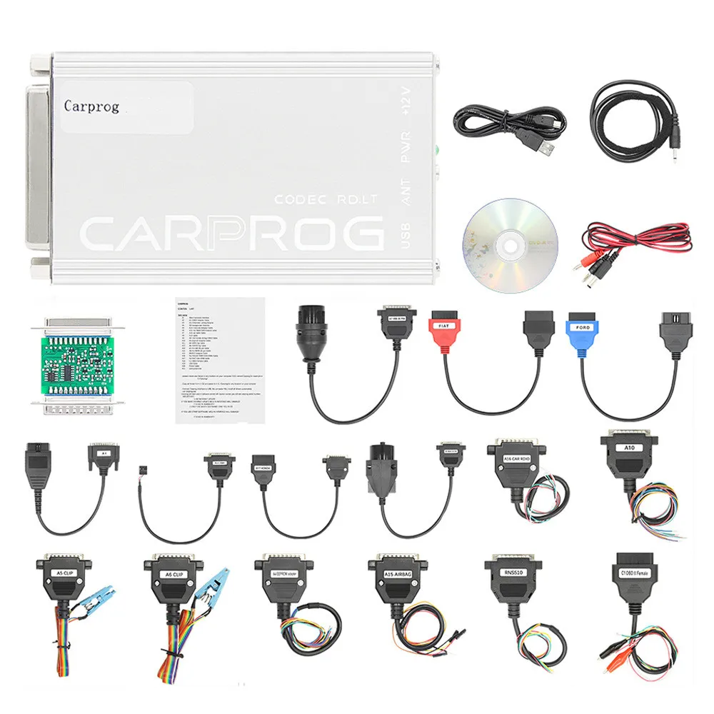 Carprog 13.77 Full Adapters With keygen Car Prog For Airbag/Radio/IMMO ECU Repair Tool