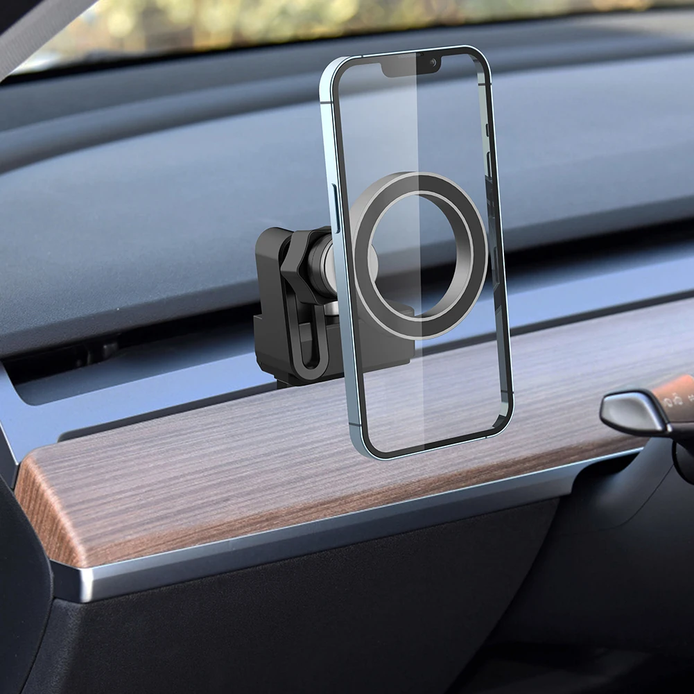 ที่วางโทรศัพท์ในรถยนต์แบบแม่เหล็กเหมาะสําหรับ Tesla Auto Phone Mount ออกแบบมาสําหรับรุ่น 3 รุ่น Y ที่วางโทรศัพท์มือถือสําหรับโทรศัพท์ทุกรุ่น