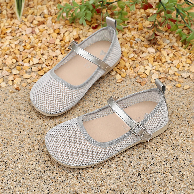 Picture 3: New Toddler Girls Mesh Mary Jane Shoes, Breathable Hollow Out Soft Sole Flats Kids Footwear for Daily, School, Party, Summer