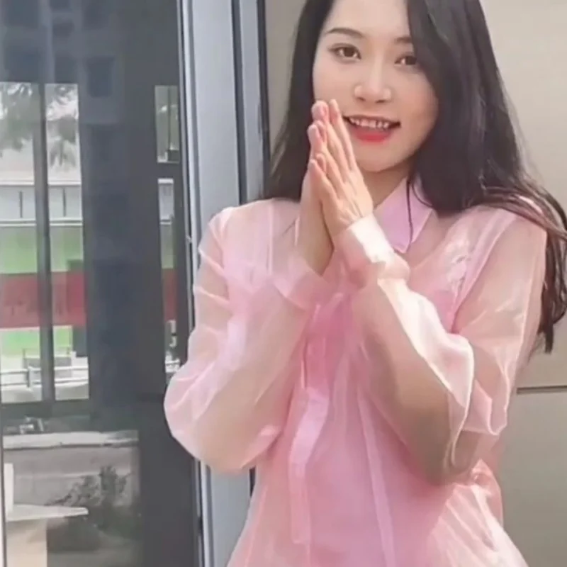 Topy spodnie Wysokiej jakości para słodki seksowny impreza w klubie nocnym przezroczysty zestaw organza unisex S-4XL