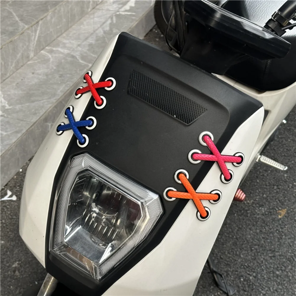 3D Shoelace Style Motorcycle Sticker Decal with Heat Resistant PVC for Easy Application and Removal on Vehicle Surfaces