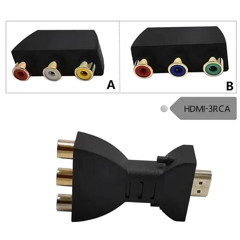 HDMI to AV Converter Cable-3RCA Composite/Component Adapter for PS2/DVD/CRT TV, Red-White-Yellow & RGB Video Output