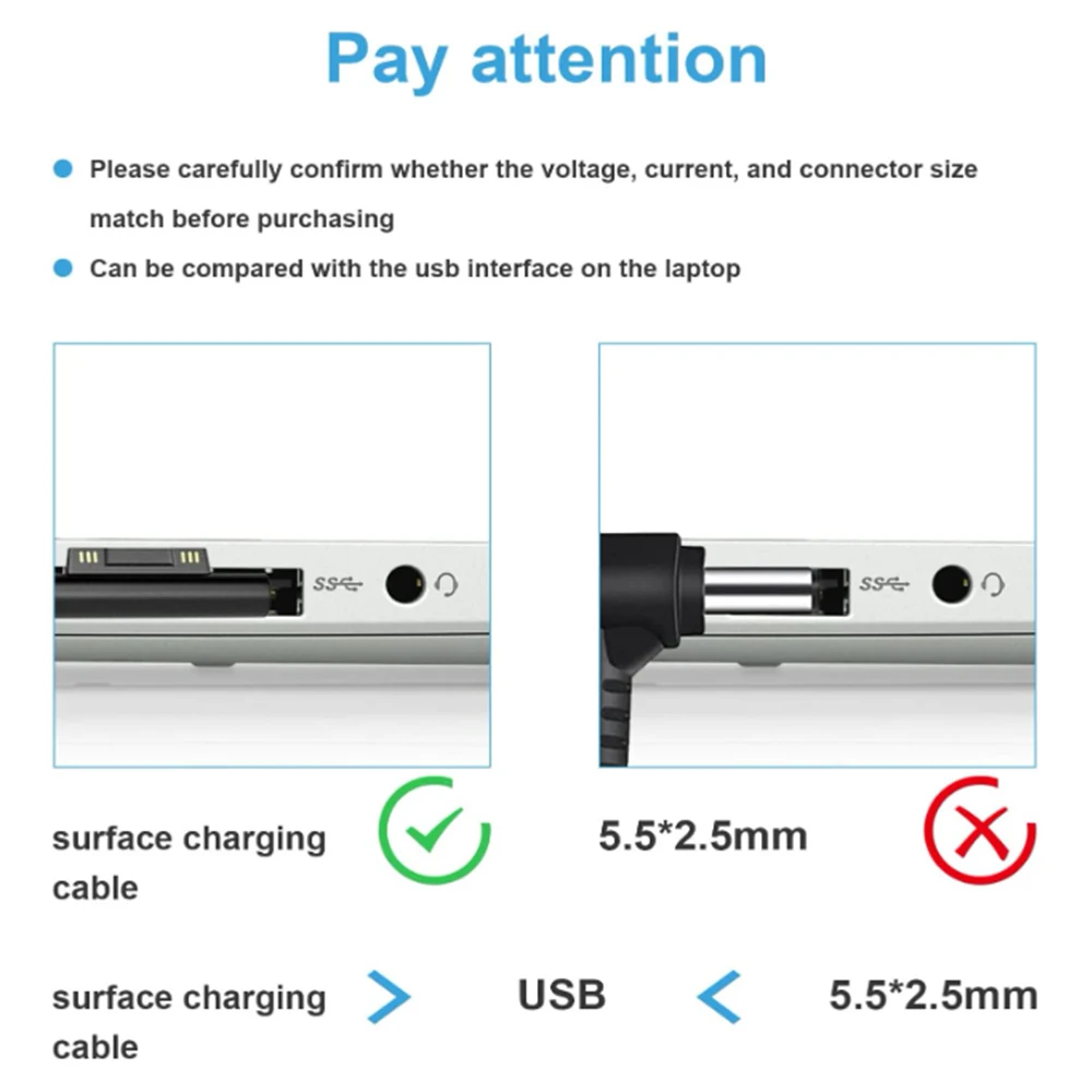 36W 12V 2.58A Power Adapter Charger Compatible with Surface Pro 3 Pro 4 (Intel Core i5 i7) Pro 5-2017 with USB Charging Port