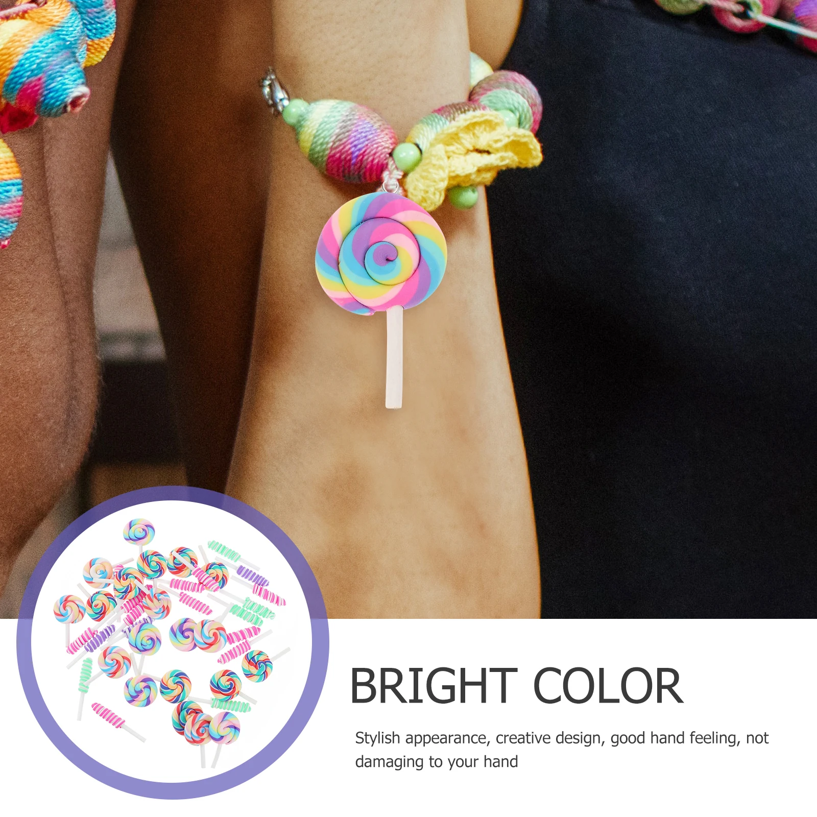 

Lollipop Shape Keychain Pendants Diy Jewelry Making Charms Creative Key Ring Hanging Ornament Resin Decorative Lightweight