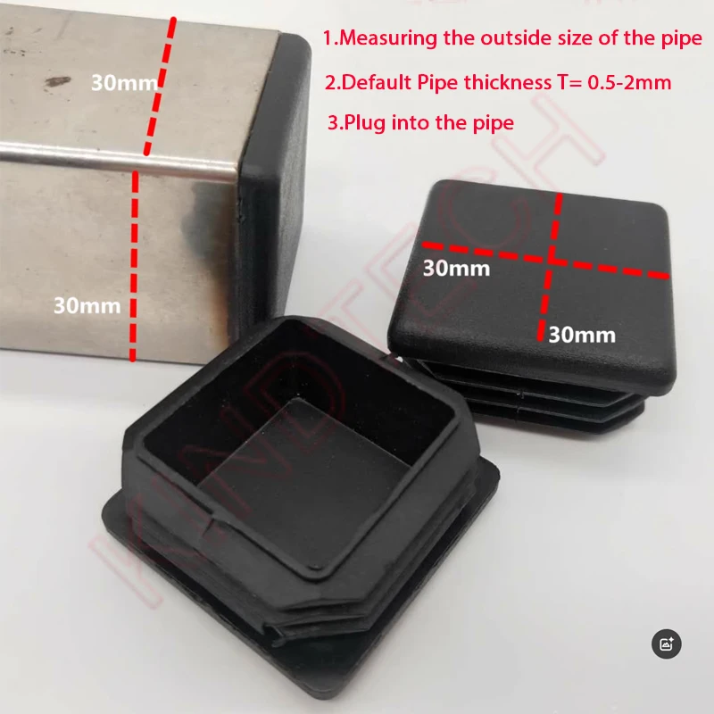 1-20 шт. черный квадратный полипропиленовый пластик 10x10 мм ~ 200x200 мм заглушка торцевая крышка трубка внутренняя заглушка стол стул мебель чехол для ног