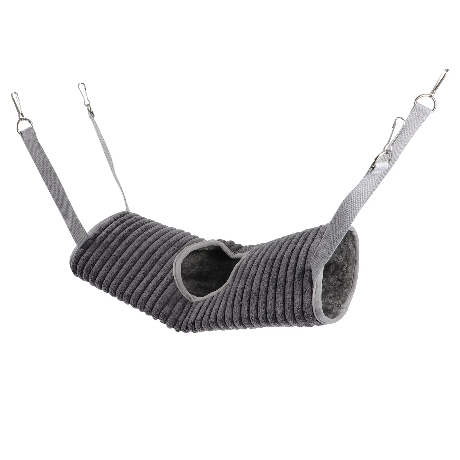 Small Animals Warm Sleeping Hammock Hanging Grey Long-Lasting Scratch Resistant Pet Tunnel Bed for Ferret Hamster Guinea Pig