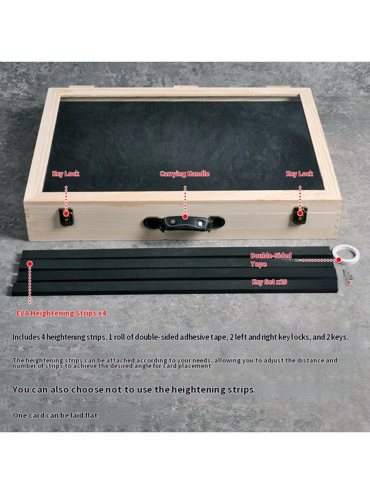 PTCG Gongbo Baoqui Star Card Display Stand for BGS PSA Graded Cards Wooden Exhibition Frame 62cm x 44cm Multilingual Support Rat view 3