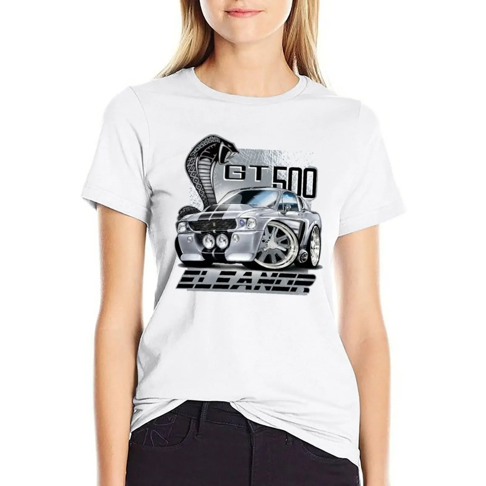 Mustang GT500 Eleanor T-shirt tops Female clothing summer tops woman t shirt