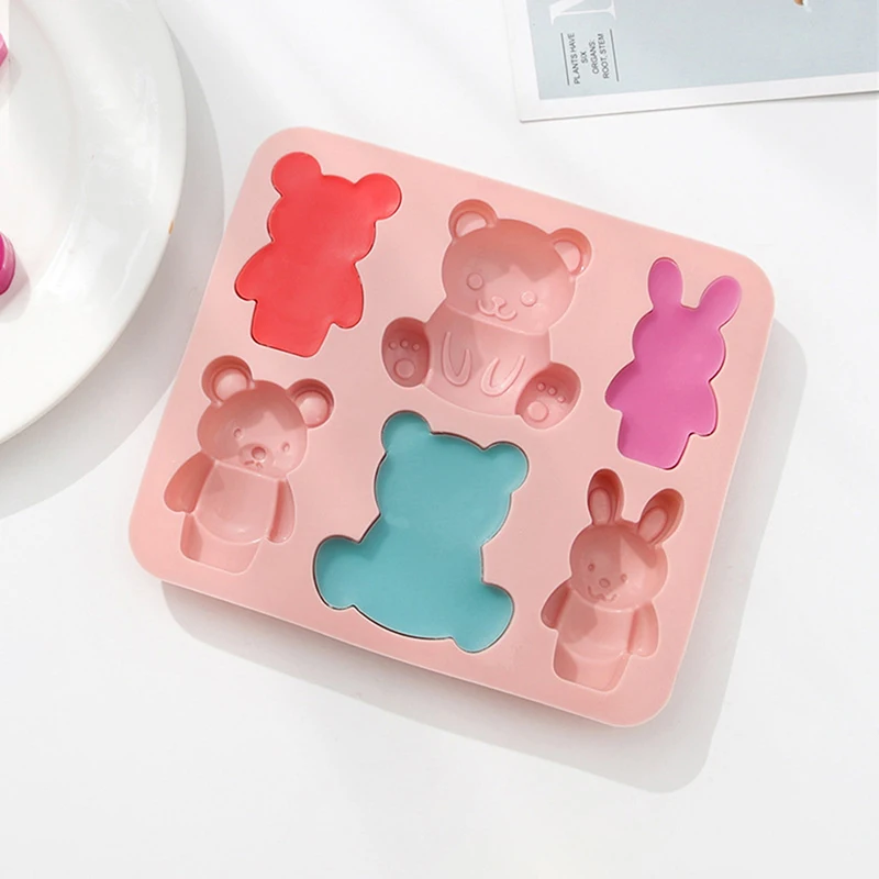 Silicone Mold Cute Cartoon Animal Chocolate Cake Baking Mould Kitchen Baking Tool Kids Complementary Food Tools Bear