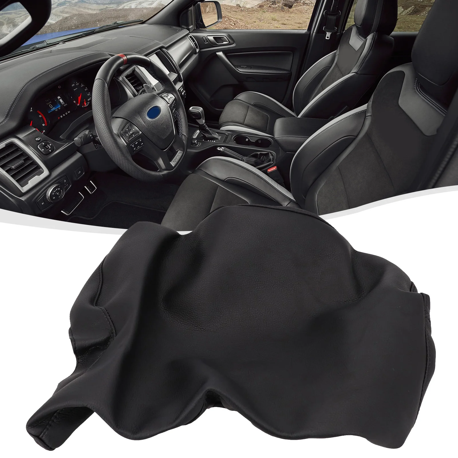 

High Quality 1pcs Armrest Cover Car Accessories Armrest Console Cover Black Car Lid Center/Front For F-150 Leather