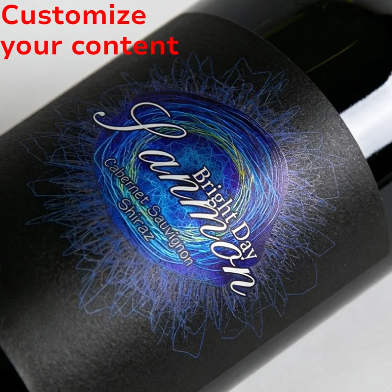 

100 Pcs 29.5x9cm Luxury Custom Wine Bottle Labels Self-Adhesive Durable Red Wine Sticker for Branded Wine Packaging