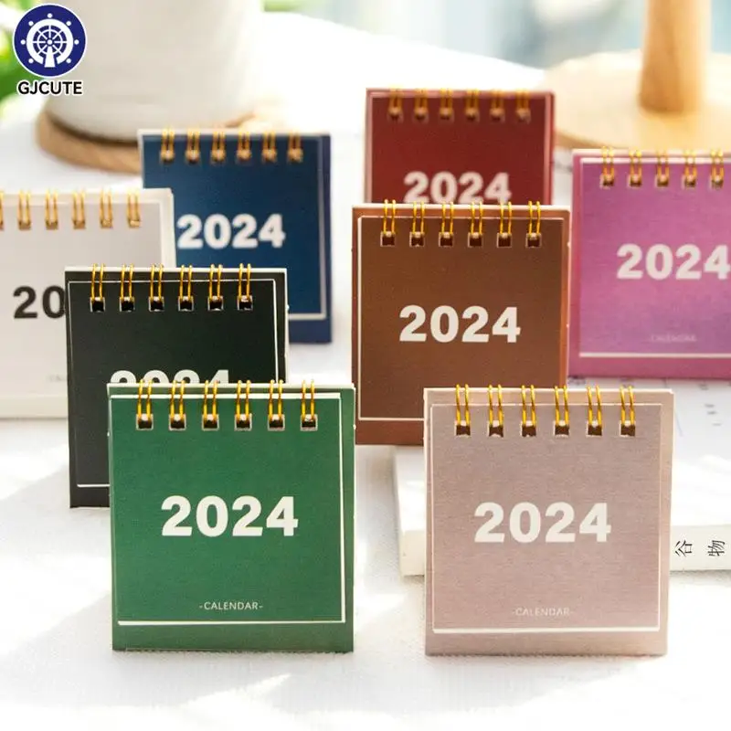 2024 Mini Desk Calendar Simple Planner Schedule Calendar Creative Calendar Self-disciplined Punching Plan Office Supplies