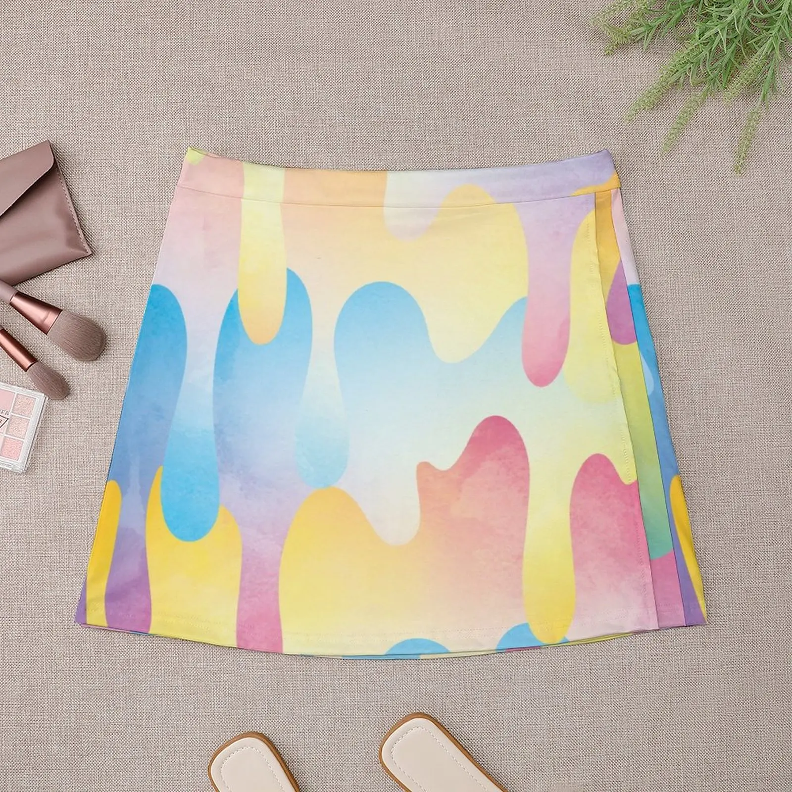 Rainbow Spill Mini Skirt mini denim skirt korean ladies summer skirt set summer clothes Mini