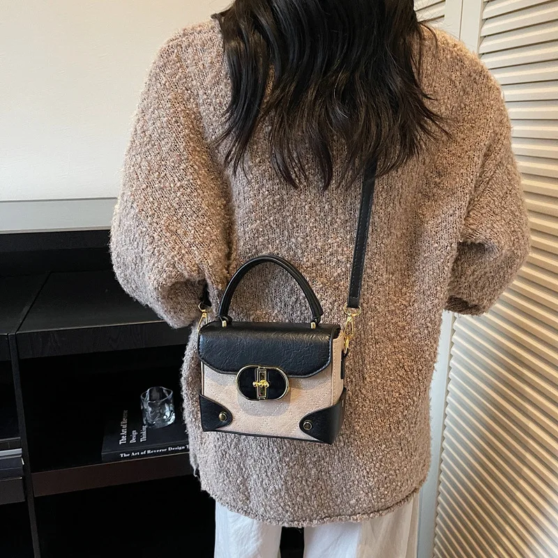 

Элегантная женская сумка через плечо в стиле ретро, новинка 2023 года, роскошная сумка через плечо с цветными блоками, модная лоскутная сумка для всех случаев