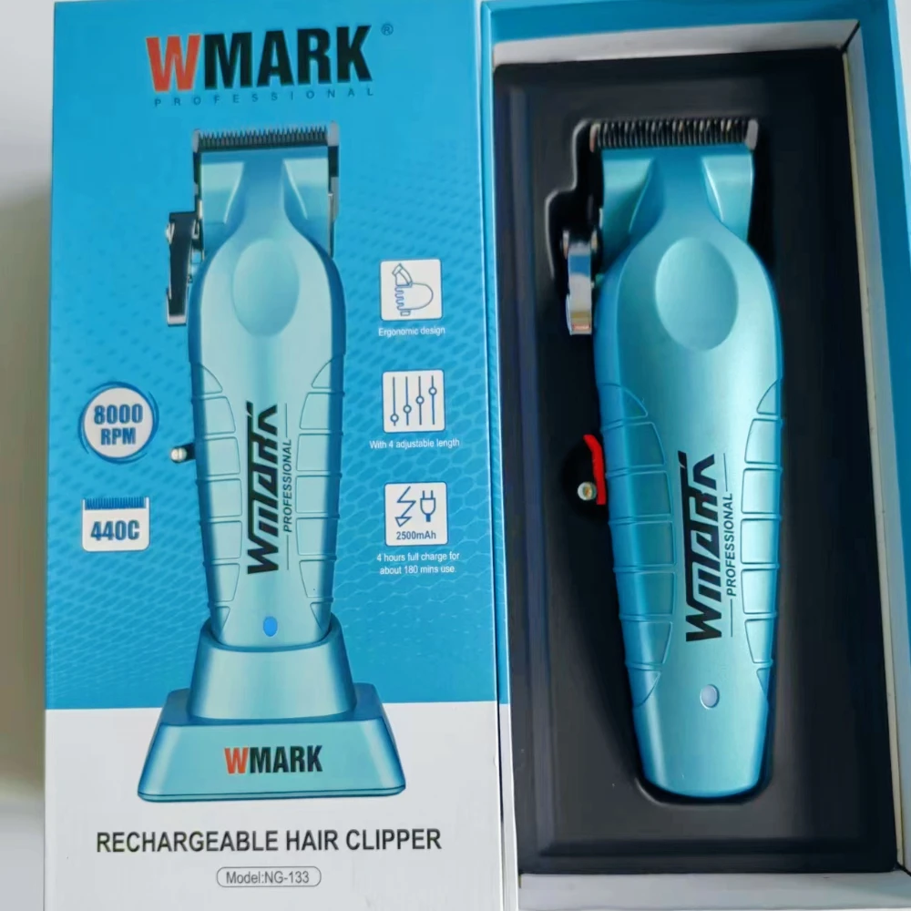 

Новая машинка для стрижки волос 8300 об/мин с зарядной базой, малошумный триммер для волос для мужчин, машина для лечения волос WMARK NG-133