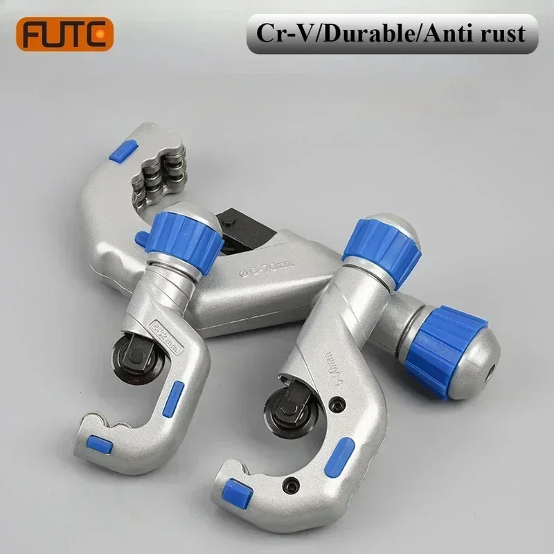 FUTE Bearing Roller Type Tube Cutter Metal Scissor Pipe Cutter Stainless Steel Copper Tube Plumbing Cutting Refrigeration Tools