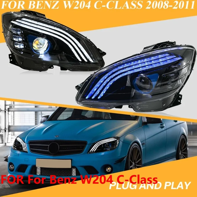 

Для Benz W204 C-Class 2008-2011 светодиодные фары пара ксеноновых передних фонарей в сборе